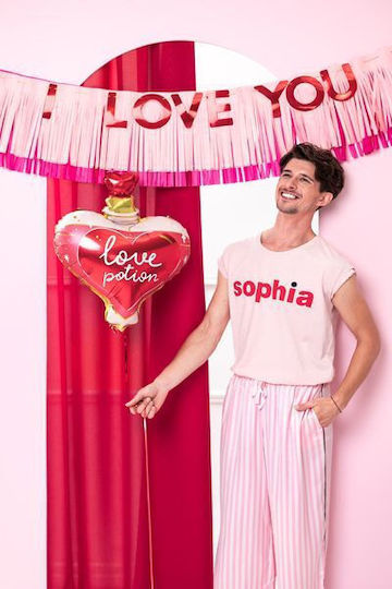 Balloon I Love You Garland for Party in Pink Colour 150cm