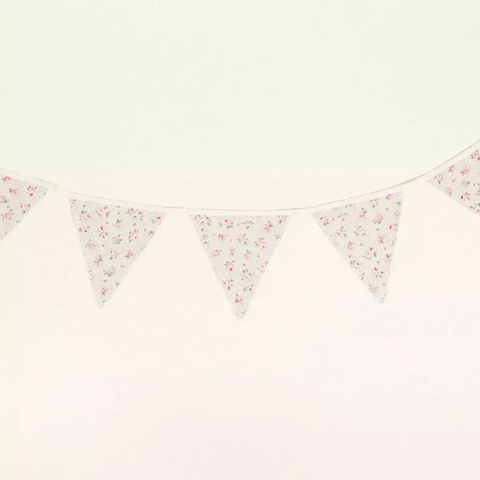 Decorative Bunting 20 X 18 X 260 Cm Mini Floral Beige Beauty Home