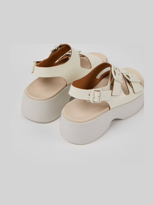 Tasha Women's Leather Platform Shoes White