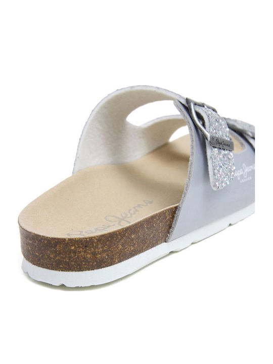 Kinder Flip Flops Silber Stars'