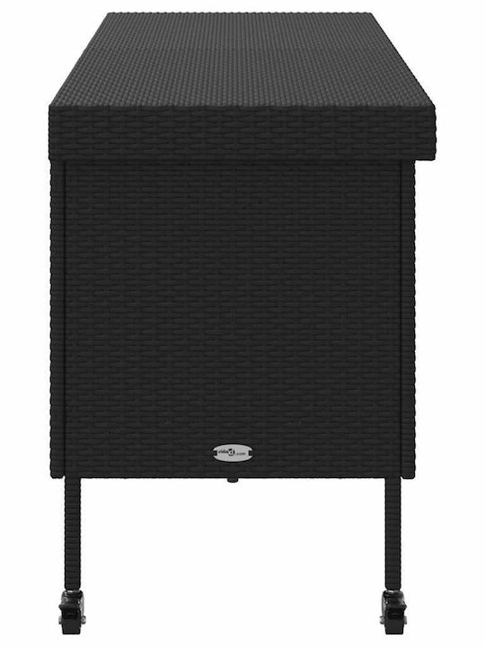 vidaXL Cutie de depozitare pentru exterior Rattan Negru L160xW55xH75buc