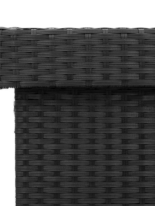 vidaXL Cutie de depozitare pentru exterior Rattan Negru L160xW55xH75buc