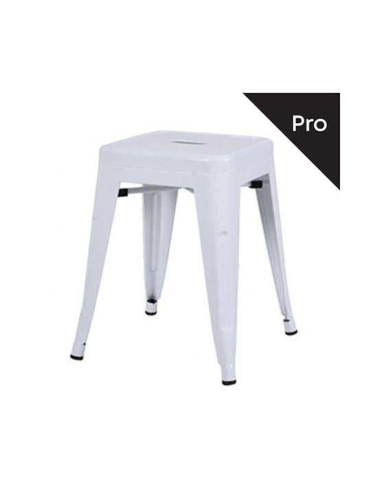 Μεταλλικό Σκαμνάκι Relix Λευκό 38x38x45cm Μεταλλικό Σκαμνάκι Relix Λευκό 38x38x45cm