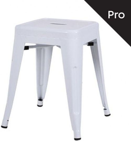Μεταλλικό Σκαμνάκι Relix Λευκό 38x38x45cm Μεταλλικό Σκαμνάκι Relix Λευκό 38x38x45cm