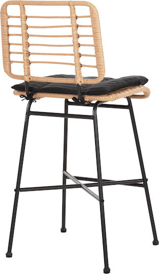 Табуретка Бар За външна употреба Ратан Allegra С възглавница Black, Beige 1бр 46x46x99см