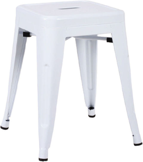Taburet Metalic Pentru Exterior Relix Alb 39x39x45cm