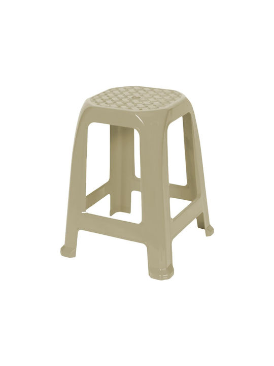 Plastic Garden Stool Outdoor 00482 Beige 37x37x46cm