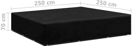 vidaXL Waterproof Dining Table Cover Black 250x250x70cm 2pcs