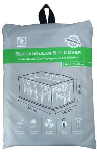 Home & Camp Waterproof Dining Table Cover Gray 240x160x85cm HC20628