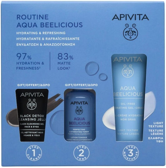 Apivita Routine Αqua Beelicious Set Îngrijire pentru Hidratare 3buc