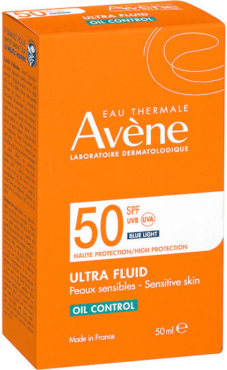 Eau Thermale Avène Ultra Fluid Oil Control Αδιάβροχη Αντηλιακή Λοσιόν Προσώπου SPF50+ 50ml