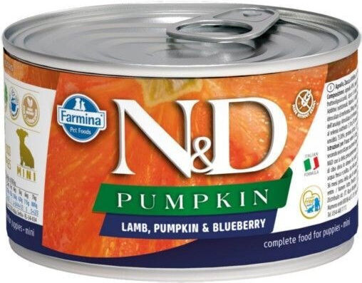 Farmina N&D Pumpkin Wet Food for Puppies in Cans with Lamb, Blueberries and Pumpkin Grain-Free & Gluten-Free 140gr