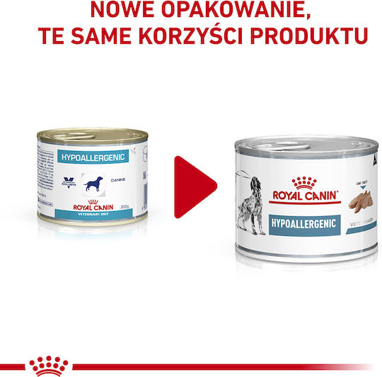 Royal Canin Hypoallergenic Wet Food Dogs in Cans Diet with Meat 200gr