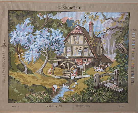 Gobelin L Stickerei Khaki 75x60cm.