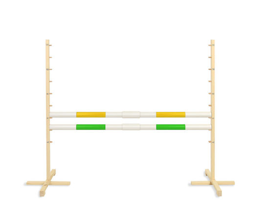 Jumping Obstacle Hobby Horse 160cm H-120 Cm Two Bars Yellow Green