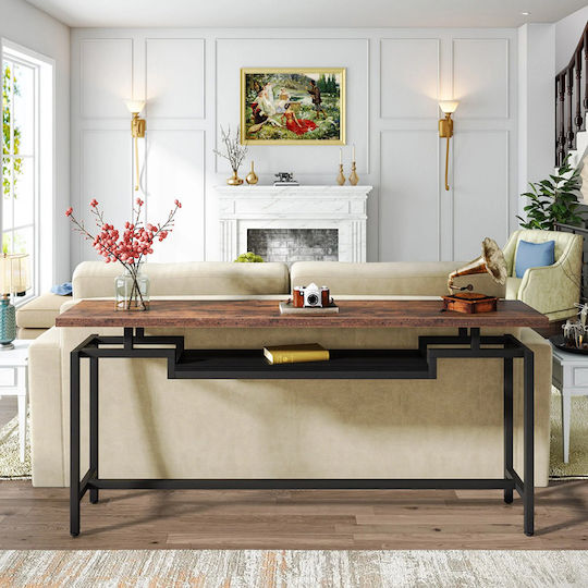 Onole Конзолна маса от Дърво & Метал Walnut - Black Д180xШ35xВ82cm