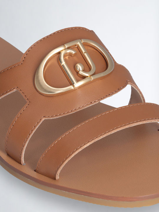 Saba 11 Leather Women's Flat Sandals in Brown Color