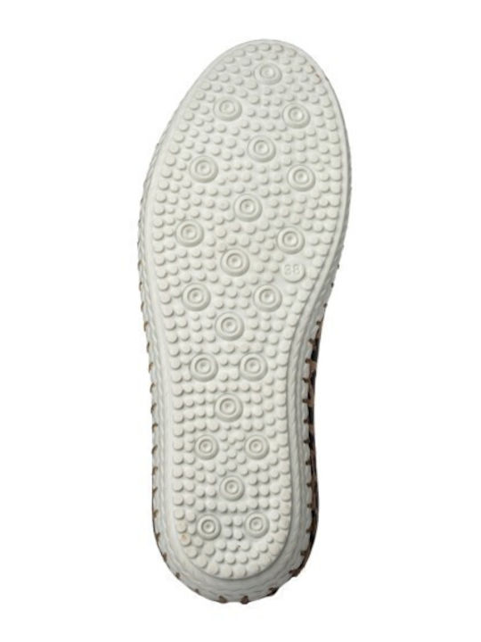 Leather Women's Moccasins in Brown Color