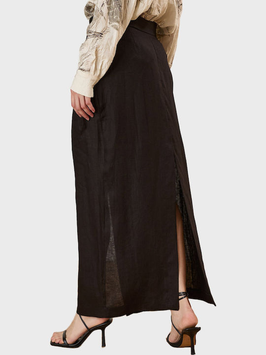 Linen Skirt Black