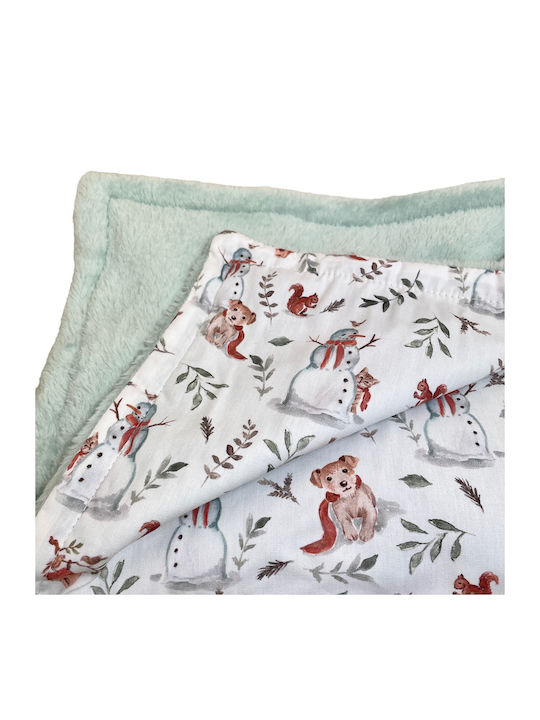 Grandes Suenos Κουβέρτα Αγκαλιάς & Λίκνου Fleece Πράσινη 75x100εκ.