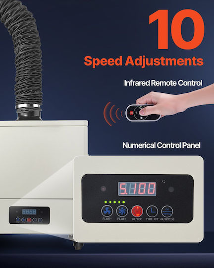 Vevor Solder Fume Extractor 459 M³/h 280w Κινητήρας Χωρίς Ψήκτρες Ταχύτητα 10 Επιπέδων
