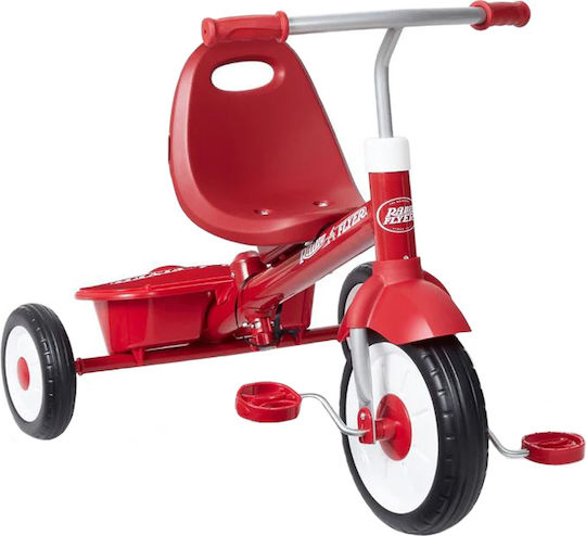 Radio Flyer Tricicletă Pentru Copii Cu Mâner Pentru Părinți 3 În 1 Pentru Vârsta 3-5 Ani Roșie