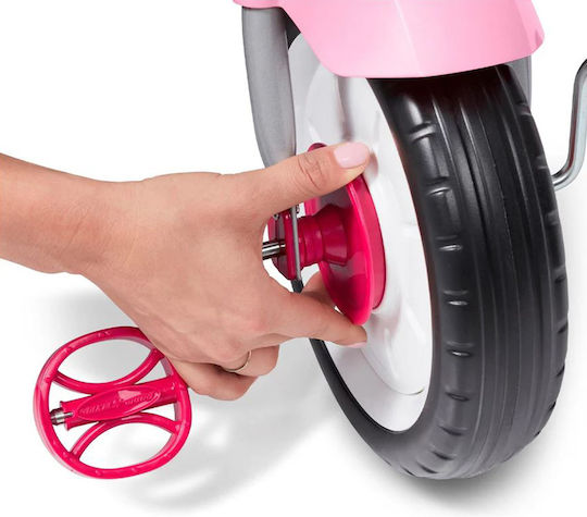Radio Flyer Tricicletă Pentru Copii Cu Mâner Pentru Părinți 3 În 1 Pentru Vârsta 3-5 Ani Roz