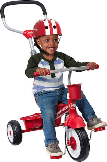 Radio Flyer Tricicletă Pentru Copii Cu Mâner Pentru Părinți 4 În 1 Pentru 1-5 Ani Gri