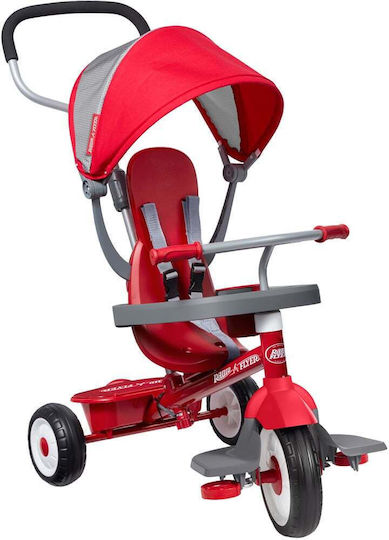 Radio Flyer Tricicletă Pentru Copii Cu Mâner Pentru Părinți 4 În 1 Pentru 1-5 Ani Gri