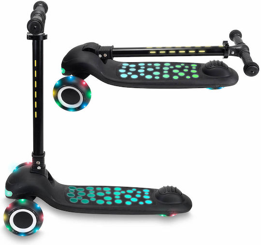 Action One Kinder 3-Rad-Roller Punkte Frontlicht am Lenker Plattform Schwarz
