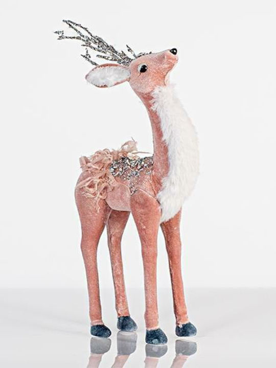 Eurolamp Christmas Fabric Figure Deer Pink Height 29cm