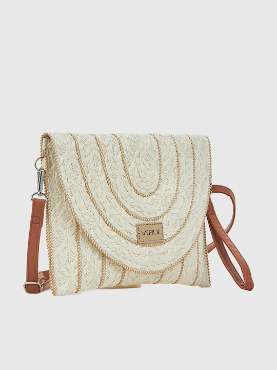 Damen Rattan Gestrickter Umschlag in Creme