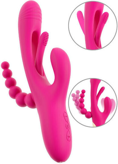 You2Toys Sweet Smile Triple Vibe Δονητής Rabbit 24.4cm Ροζ