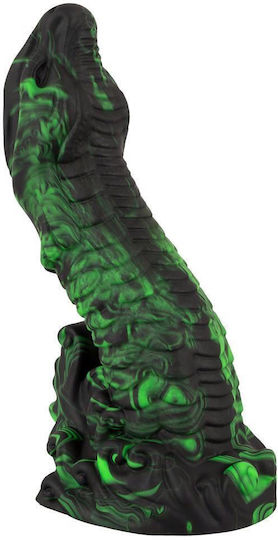 Beasty Cocks Lizard Peak Dildo Glass Dildo With Suction Cup Black 22cm