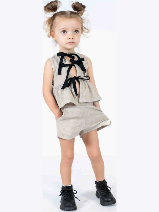 Kids' Set with Shorts Summer 2pcs Beige