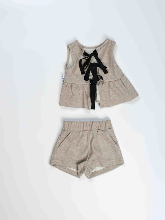 Kids' Set with Shorts Summer 2pcs Beige