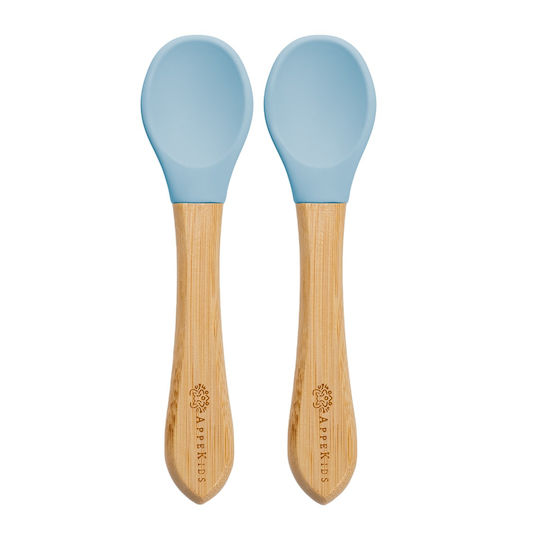 AppeKids Σετ Βρεφικά Μαχαιροπίρουνα από Bamboo για 6+ μηνών Τιρκουάζ 2τμχ