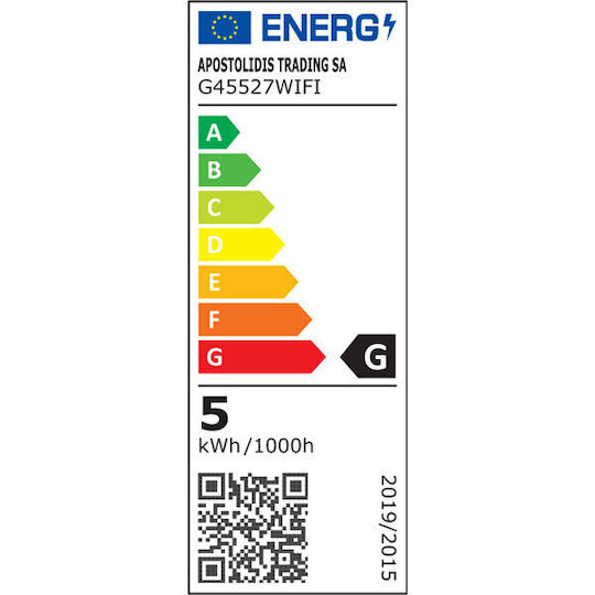 Diolamp Bec Smart LED 5W pentru Dulie E27 și Formă G45 RGB 380lm Reglabil în intensitate
