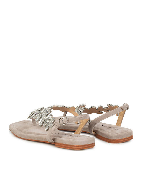Flache Sandalen für Damen in Braun Farbe