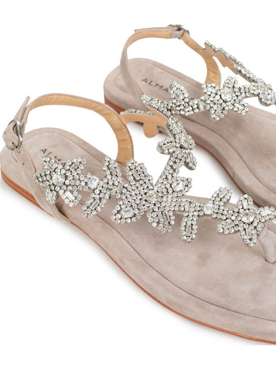 Flache Sandalen für Damen in Braun Farbe