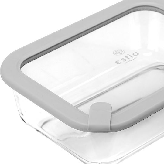 Estia Microwave Glass Lunch Box Colorseal Gray 1520ml