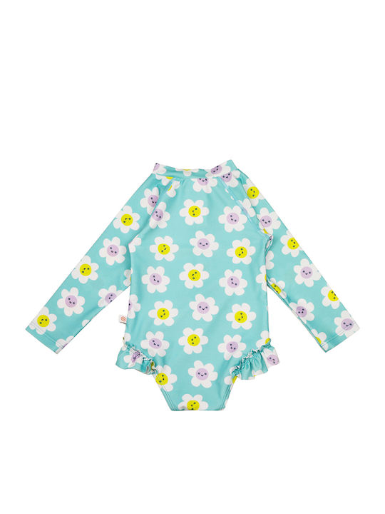 Zoocchini Kids Swimwear Long Sleeve One-piece Light Blue