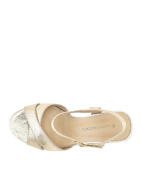 Sukie Leather Sandals Gold