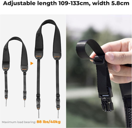 K&f Concept Urban Wander 01 Camera Neck Strap Black Kf13.184