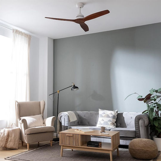 Cecotec EnergySilence Aero 5270 Ceiling Fan 132cm with Light Brown / White