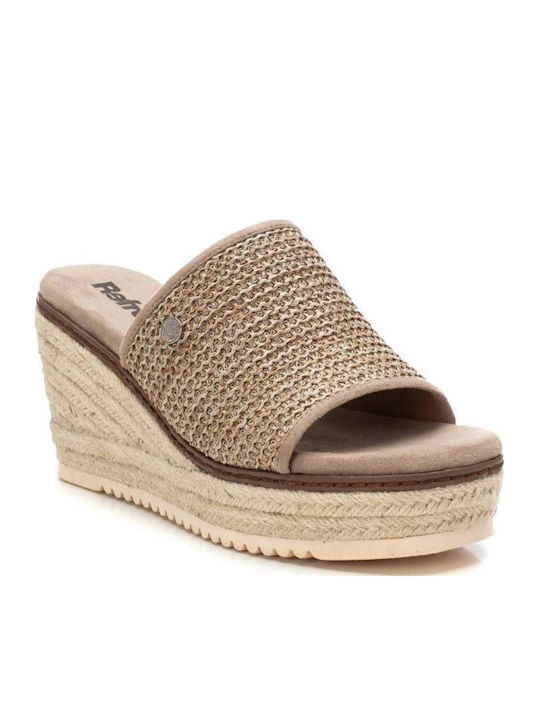 Damenplattformen Beige