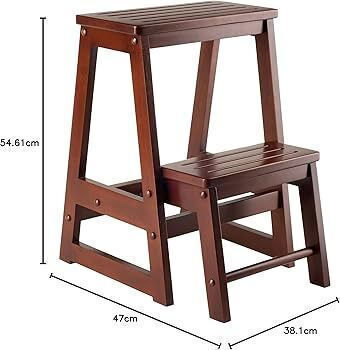 eBest Step Ladder Wooden 2 Steps 55cm