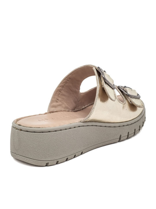 Anatomic Women's Leather Platform Shoes Gold