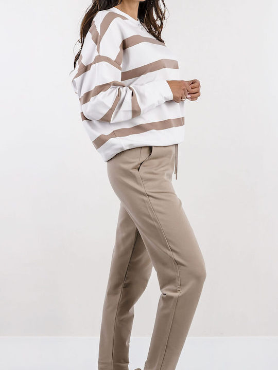 Damen Stoff Hose Beige