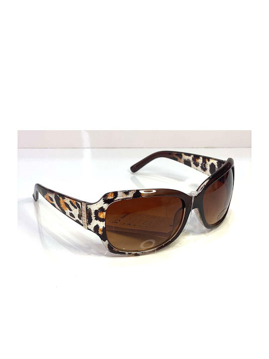 Woman's Fashion Women's Sunglasses with Brown Tartaruga Plastic Frame and Brown Gradient Lens G-112